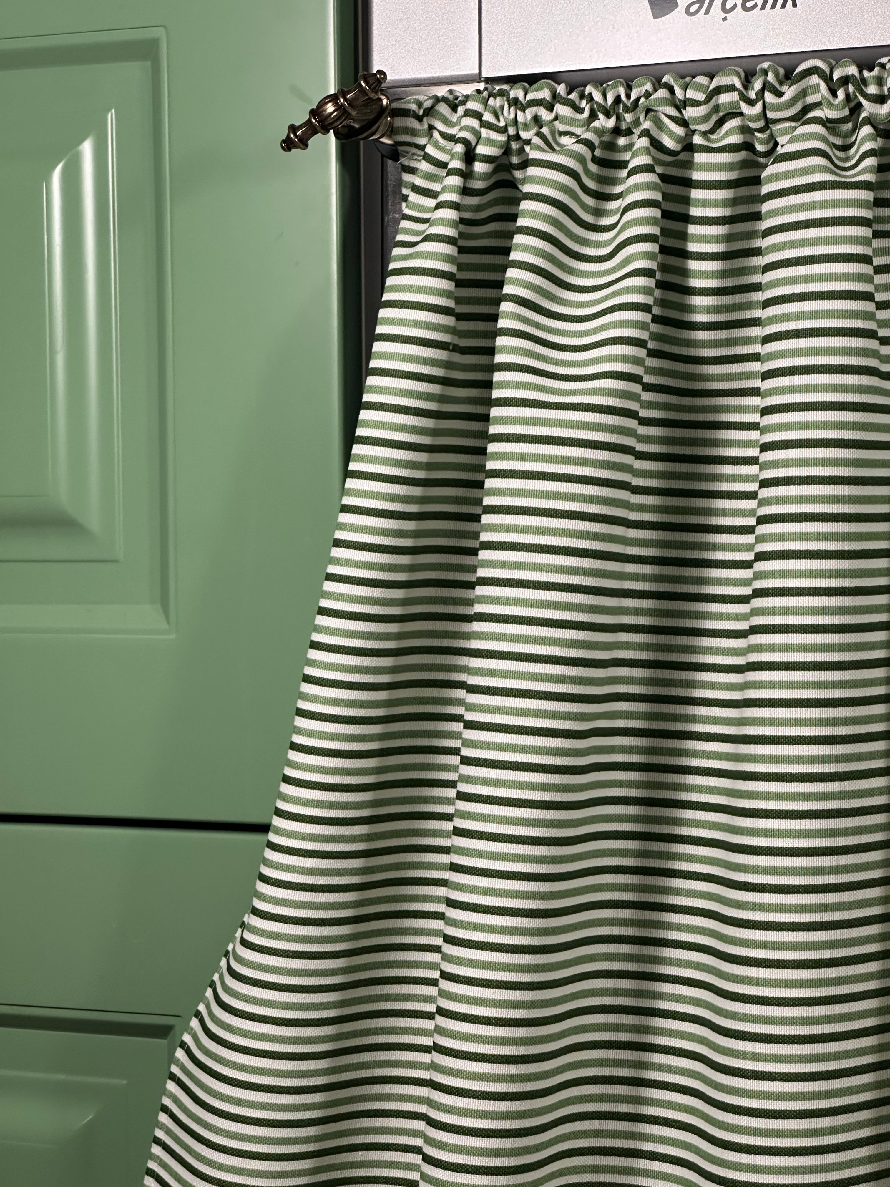 Mıknatıslı Bulaşık-Çamaşır-Kurutma Makinesi Perdesi French Linen (Yeşil)