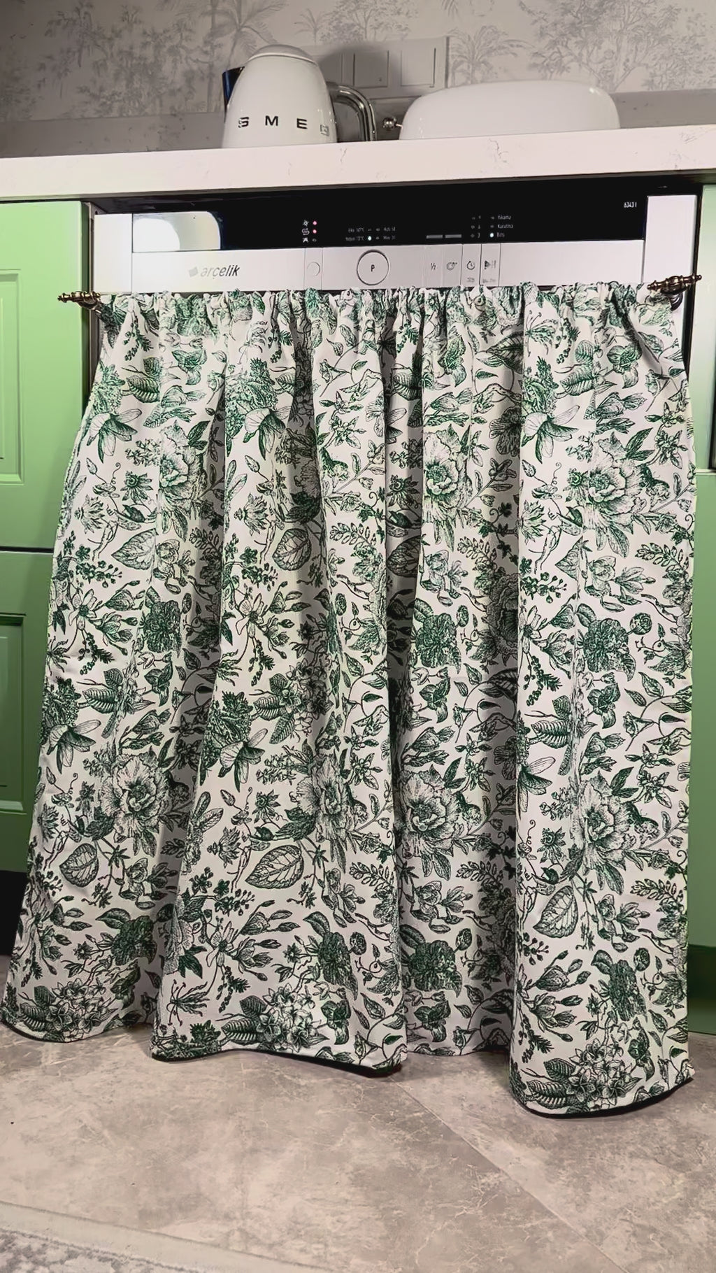 Mıknatıslı Bulaşık-Çamaşır-Kurutma Makinesi Perdesi Emerald Garden